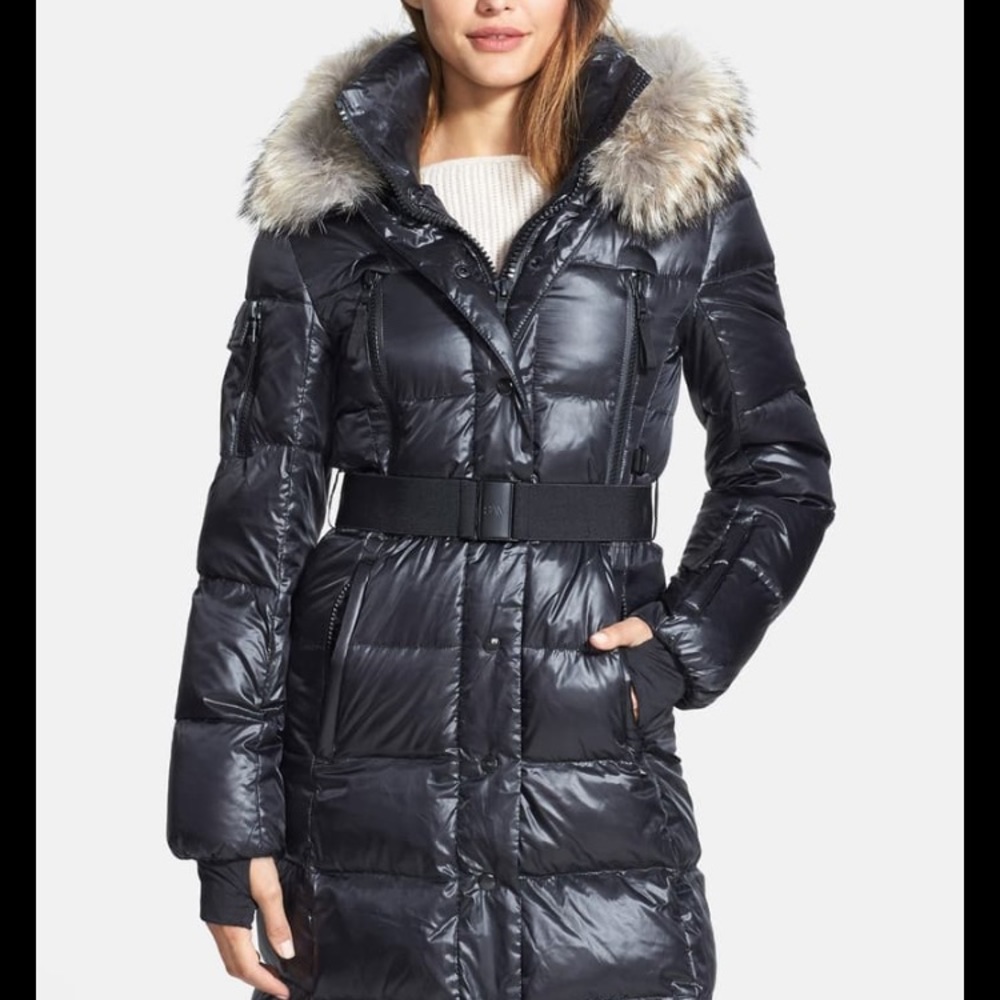 SAM. Gently worn Infinity Coat With Raccoon  Hood